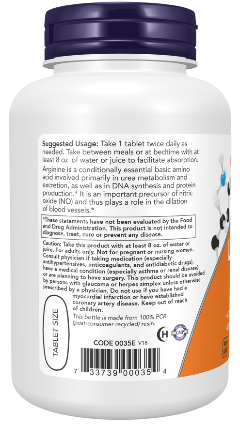 L-Arginine, Double Strength 1000 mg Tablets - Image 3