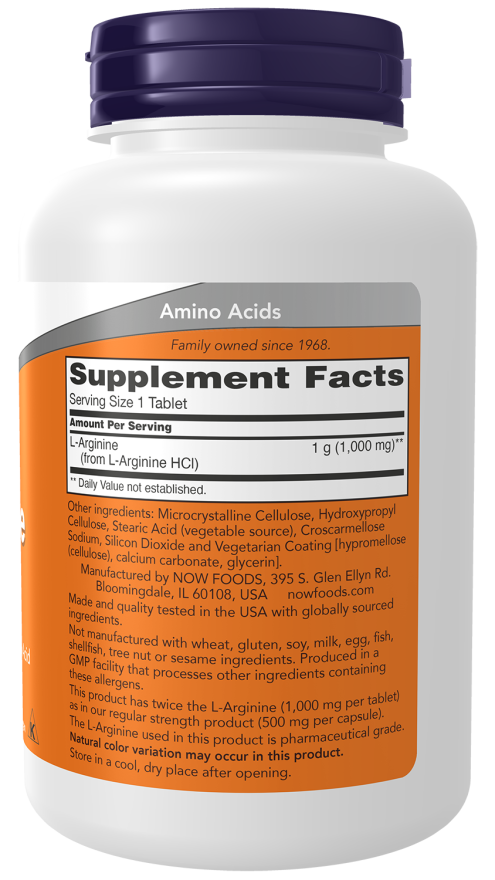 L-Arginine, Double Strength 1000 mg Tablets - Image 2