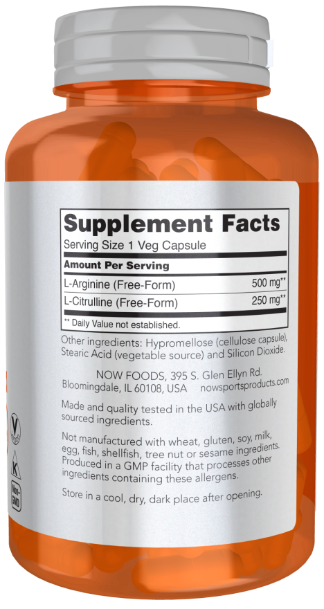 Arginine & Citrulline 500 mg / 250 mg Veg Capsules - Image 2