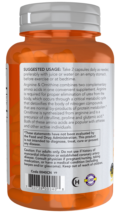 Arginine & Ornithine 500 mg / 250 mg Veg Capsules - Image 3