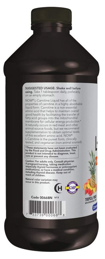 L-Carnitine Liquid 1000 mg, Tropical Punch - Image 3