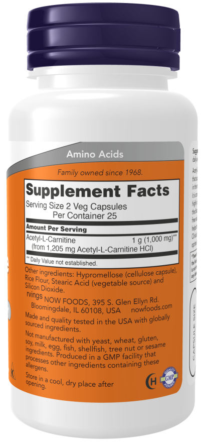 Acetyl-L-Carnitine 500 mg Veg Capsules - Image 2