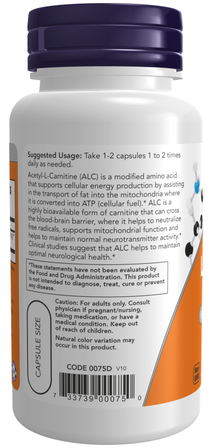 Acetyl-L-Carnitine 500 mg Veg Capsules - Image 3
