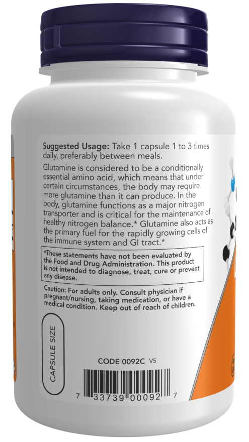L-Glutamine 500 mg Veg Capsules - Image 3