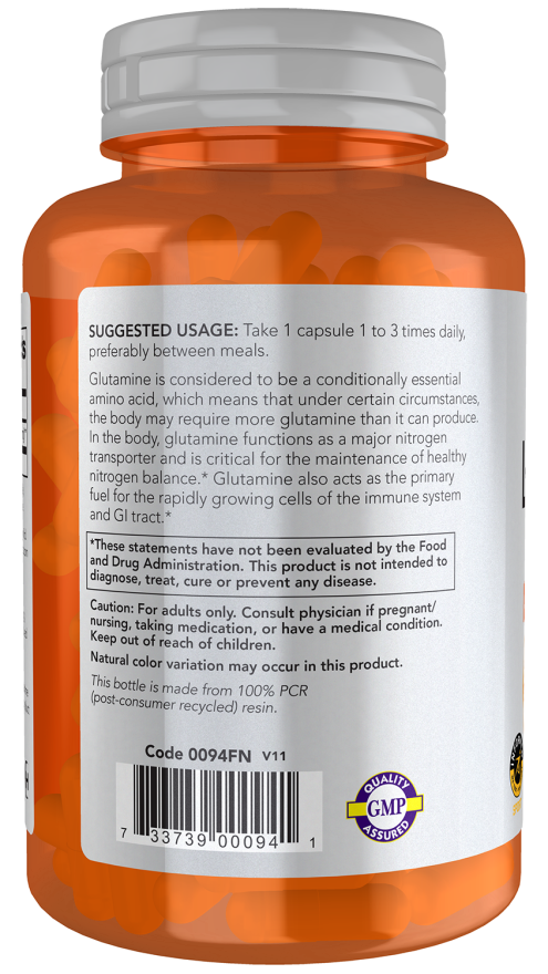 L-Glutamine, Double Strength 1000 mg Veg Capsules - Image 3