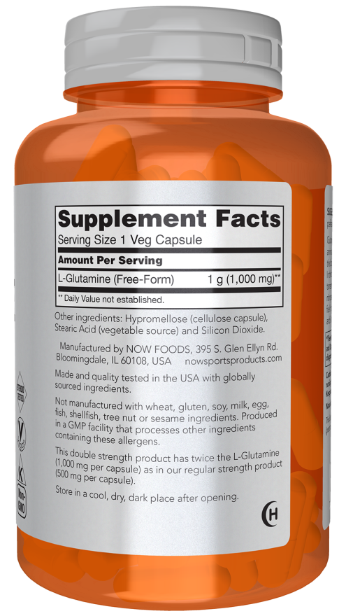 L-Glutamine, Double Strength 1000 mg Veg Capsules - Image 2