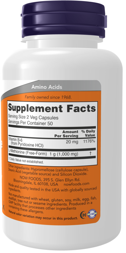 L-Methionine 500 mg Veg Capsules - Image 2