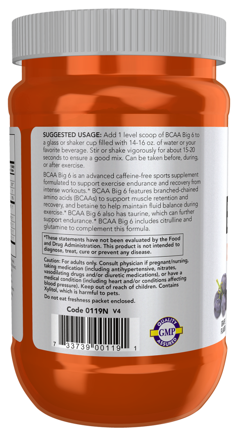 BCAA Big 6, Grape Flavor Powder - Image 3
