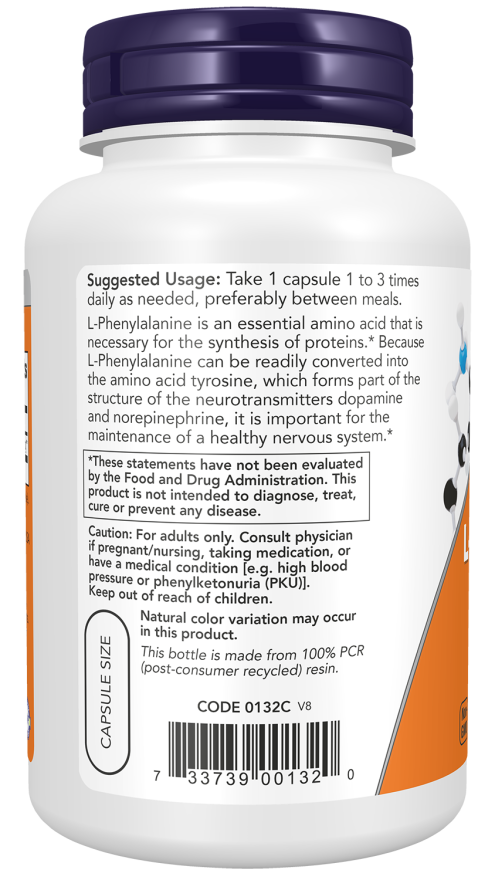 L-Phenylalanine 500 mg Veg Capsules - Image 3