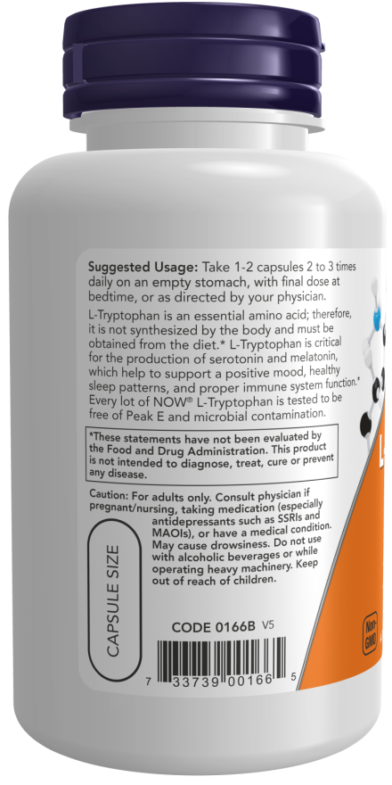 L-Tryptophan 500 mg Veg Capsules - Image 3