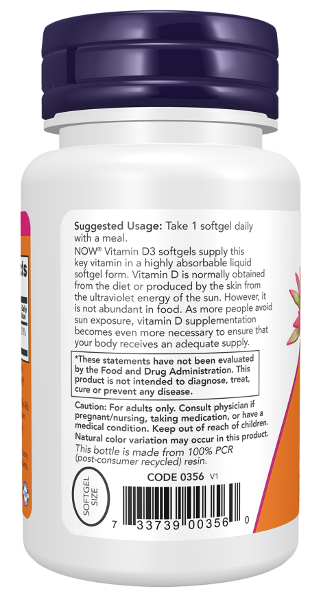 Vitamin D3 2500 IU Softgels - Image 3