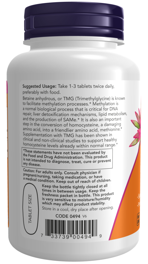 TMG Betaine 1,000 mg Tablets - Image 3