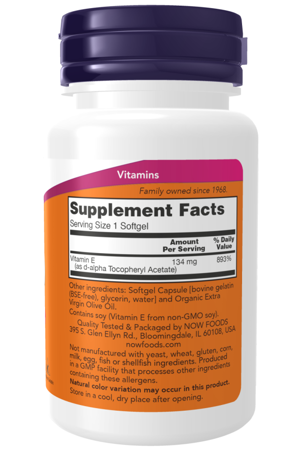 Vitamin E-200 D-Alpha Tocopheryl Softgels - Image 2