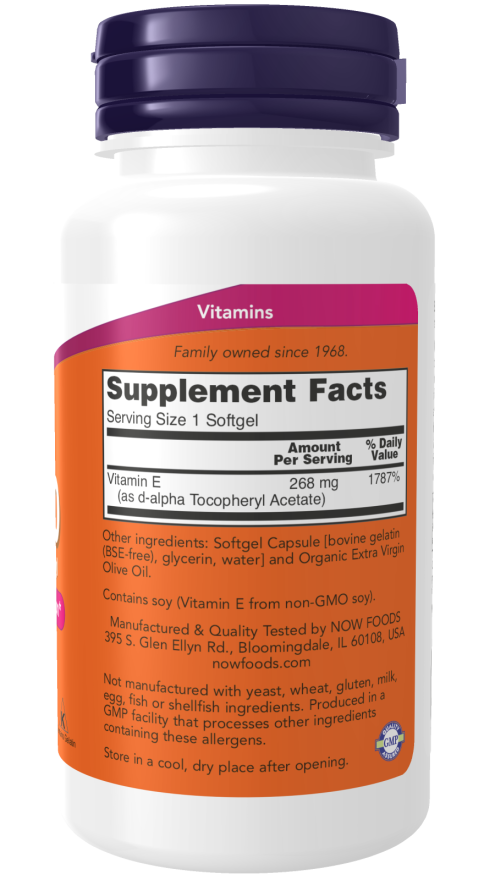 Vitamin E-400 D-Alpha Tocopheryl Softgels - Image 2