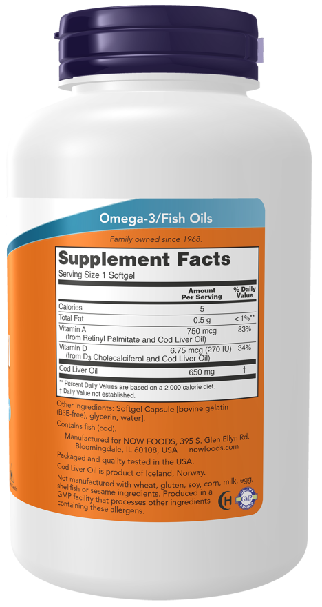 Cod Liver Oil 650 mg Softgels - Image 2