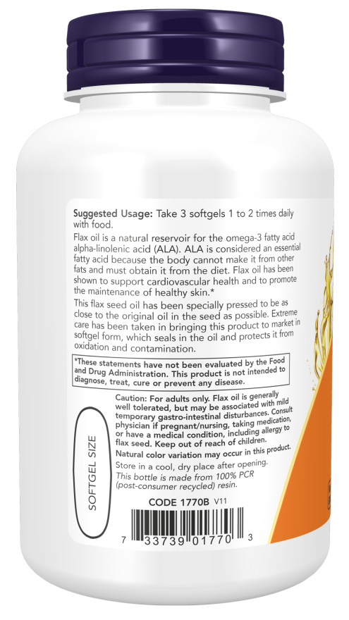 Flax Oil 1000 mg Softgels - Image 3