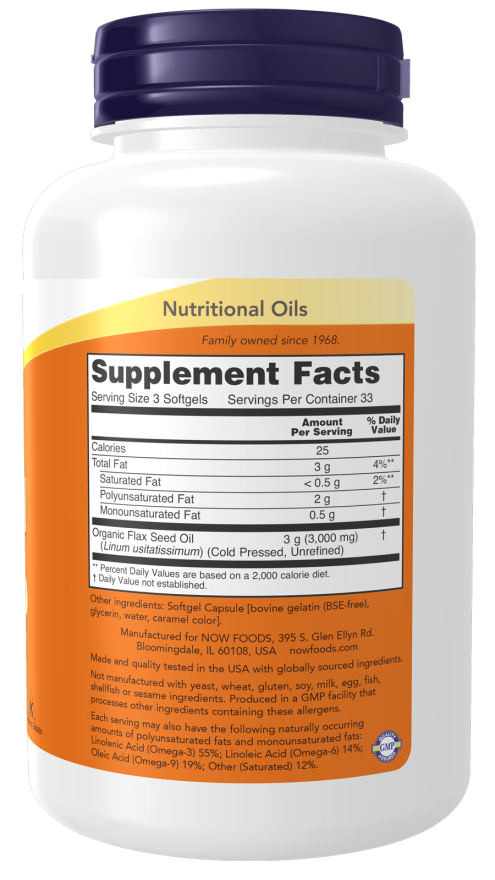 Flax Oil 1000 mg Softgels - Image 2
