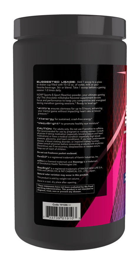 E-Sport Reaction, Chocolate Milkshake Flavor Powder - Image 3