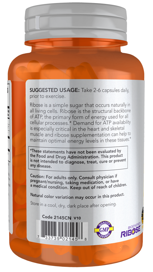 D-Ribose 750 mg Veg Capsules - Image 3
