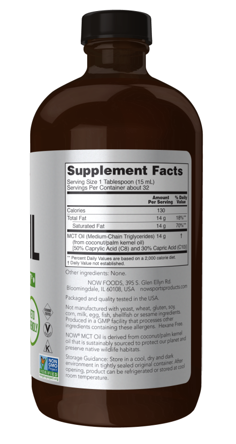 MCT Oil Liquid in Glass Bottle - Image 2