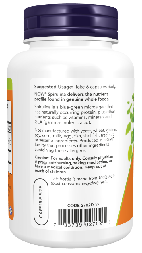 Spirulina 500 mg Veg Capsules - Image 3