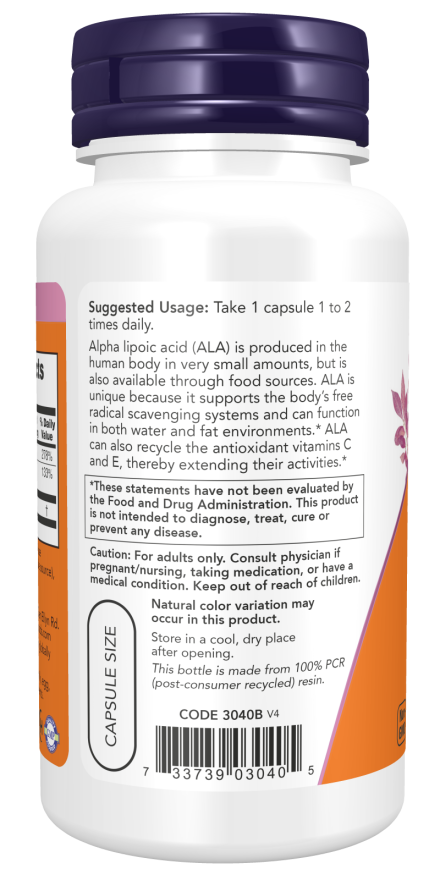 Alpha Lipoic Acid 100 mg Veg Capsules - Image 3