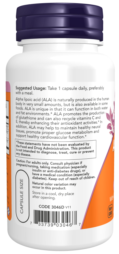 Alpha Lipoic Acid, Extra Strength 600 mg Veg Capsules - Image 3