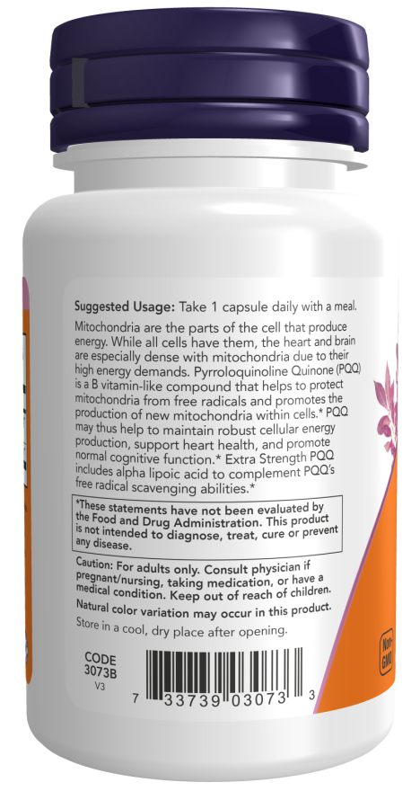 PQQ, Extra Strength 40 mg Veg Capsules - Image 3