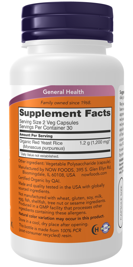 Red Yeast Rice 600 mg Veg Capsules - Image 2