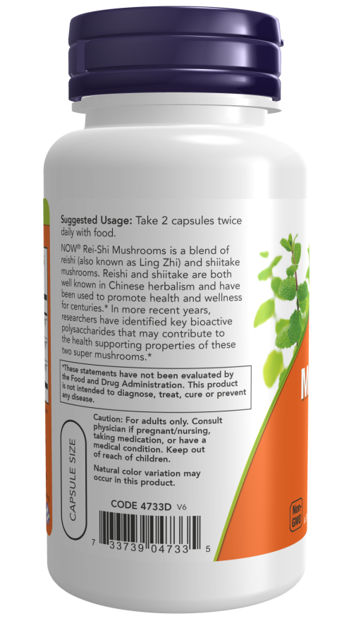 Rei-Shi Mushrooms 270 mg Veg Capsules - Image 3