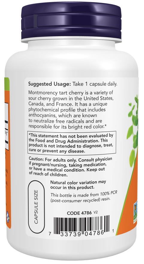 Tart Cherry 500 mg Veg Capsules - Image 3
