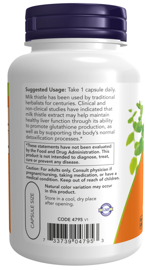 Milk Thistle Extract 750 mg Silymarin (600 mg), Maximum Strength Veg Capsules - Image 3