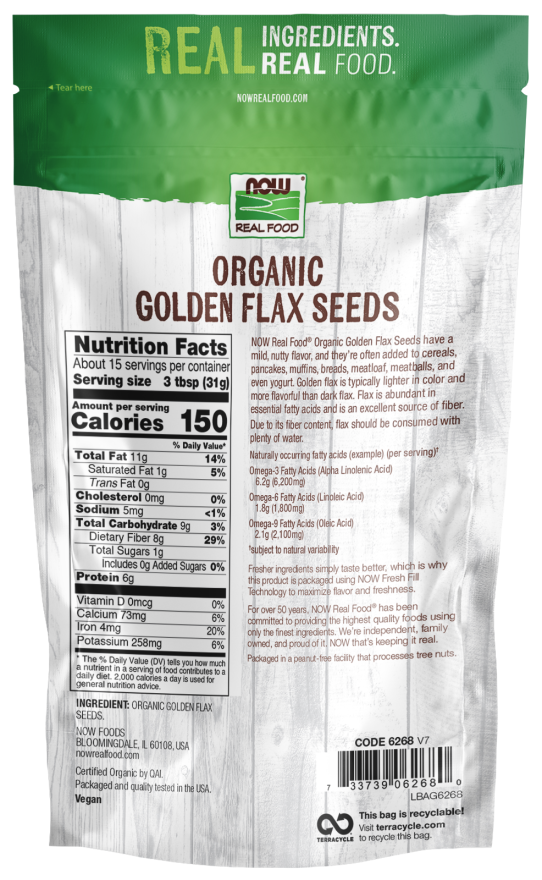 Golden Flax Seeds, Organic - Image 2