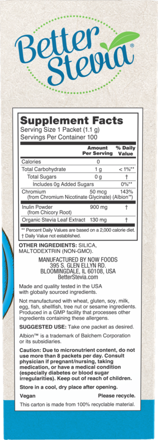 BetterStevia® Balance™ with Chromium & Inulin Packets - Image 2