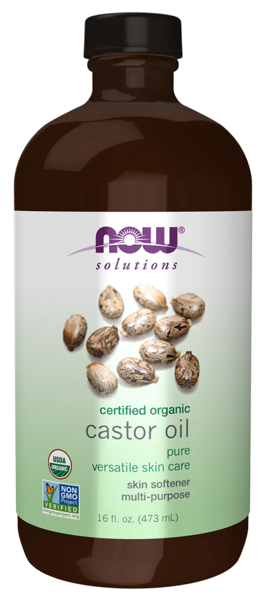 Castor Oil in Glass Bottle, Organic