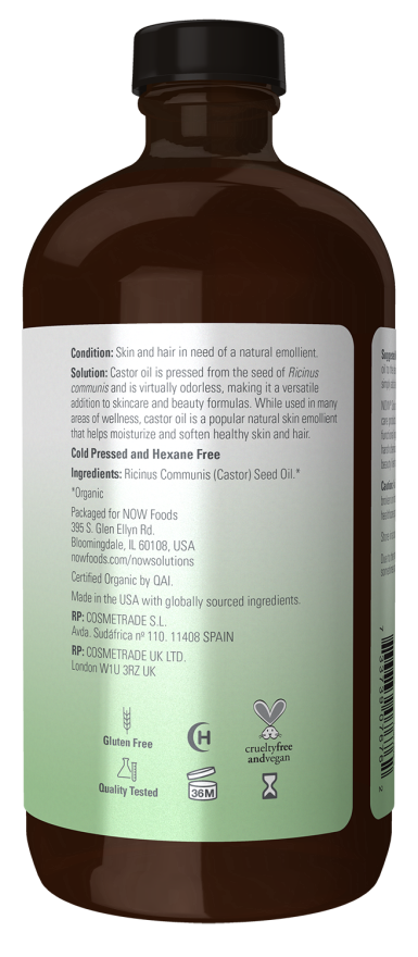 Castor Oil in Glass Bottle, Organic - Image 2