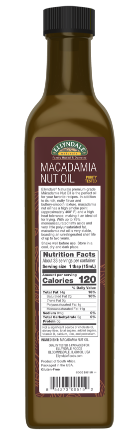 Macadamia Nut Cooking Oil in Glass Bottle - Image 2