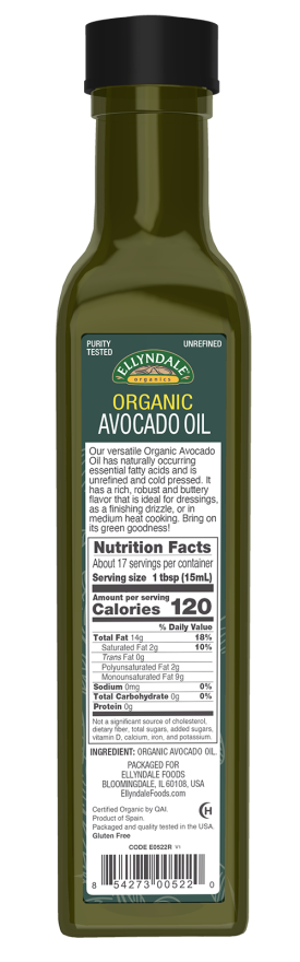 Avocado Cooking Oil, Organic in Glass Bottle - Image 2